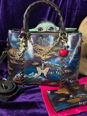 Patricia Nash Dorothy Satchel w/Wallet in Montana Prairie Skies - New